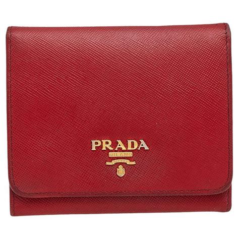 prada milano wallet red|Prada saffiano french wallet.